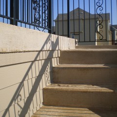 Concrete Steps Leading to Raised Concrete Deck